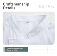 Vestes de chef à manches courtes personnalisées avec logo imprimé par transfert thermique, en sergé, unisexe, respirantes, extensibles, avec boutons-pression, uniformes professionnels
