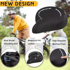 Venta caliente stock en EE. UU. almacén de cuero sintético negro cómodo sillín de Bicicleta de ciudad para las mujeres - Product Image 3