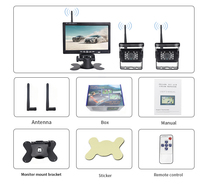 Monitor Inalámbrico de 7 Pulgadas con 2 Cámaras, Sistema de Cámara de Visión Trasera Inalámbrica para Camiones, Cámara Trasera para Todo Tipo de Vehículos Pesados