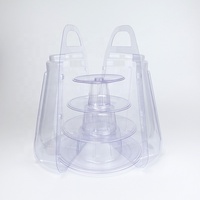 Support à 4 niveaux pour macarons, présentoir à desserts en PVC transparent avec étui de transport