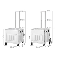 Chariot utilitaire pliable portable Chariot de supermarché pliable à huit roues Chariot d'épicerie en plastique pliable polyvalent