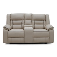 Ensemble de canapés inclinables sectionnels manuels en cuir moderne Geeksofa 3 2 1 avec console pour salon