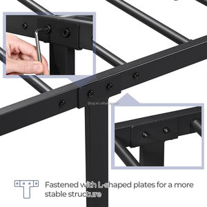 <span class=keywords><strong>Letto</strong></span> Matrimoniale in <span class=keywords><strong>Ferro</strong></span>, Struttura in Acciaio Rinforzato con Testiera e Vano Contenitore, Presa di Corrente Integrata, Facile Montaggio - Product Image 6