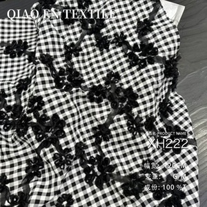 Hecho a mano tridimensional bordado Plaid Vine Wrap tela Vintage transpirable Top chaleco vestido bolsa zapatos sombrero trama de punto hogar - Product Image 1