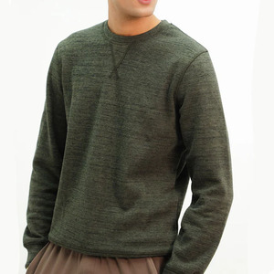 Sweat-shirt personnalisé pour homme, vert olive, col rond, en molleton uni, pull-over vierge, 100 % coton, coupe classique - Product Image 1