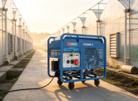 Générateur diesel 10 kW monophasé triphasé, puissance égale 11 kW max, bicylindre, refroidissement par air, démarrage électrique, châssis ouvert, 230 V, 1800 tr/min