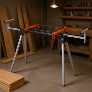 Soporte Plegable de Acero para Sierra Ingletadora, Capacidad de Carga de 300 Libras, Diseño de Mesa para un Uso Conveniente de la Sierra Ingletadora - Product Image 2