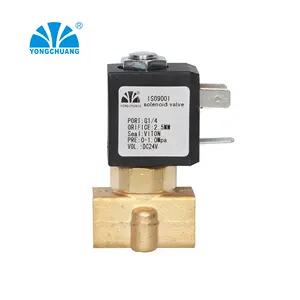 Yongchuang YCG21 3 Way Brass Stainless Steel Water Air 12v Coffee Machine Solenoid Valve