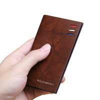 Dompet Mini Slim Portabel Pria WilliamPolo, Tempat Kartu Modis, Aksesori Bisnis