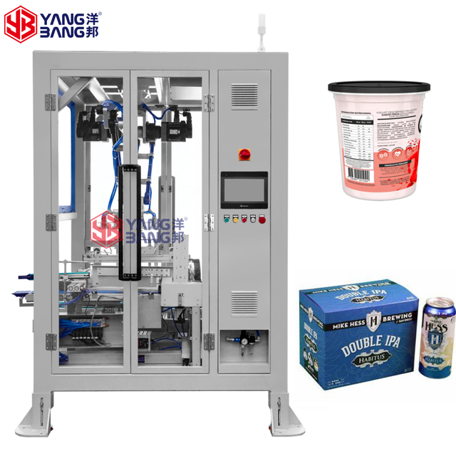 YB Factory Price Automatic Robot Arm Pick and Place Packing Machine Case Case Packer for Yogurt Cup Tin Can Bottles