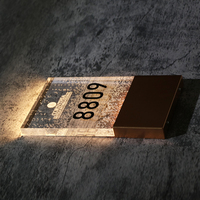 Enseigne lumineuse LED haut de gamme pour numéro de chambre privée d'hôtel