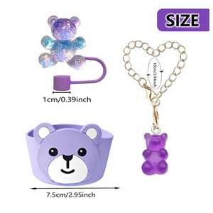 Bekerhoes voor tumbler 20 30 40 oz tumbler 10mm 0.4 inch beren rietje hoesje topper & charme accessoires leuke cadeaus koppels geliefden vrijdag - Product Image 5