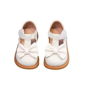 2025 nouveau mignon princesse petite fille en cuir PU berceau chaussures antidérapant en caoutchouc décontracté bébé fille lacet arcs pantoufles - Product Image 2