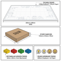Juego de Mesa de Estrategia Personalizado con Tablero Gris y Bloques de Madera para Fiestas Familiares y Juego Educativo