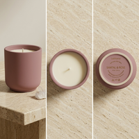 Conteneur de bougie en céramique mate nordique de luxe avec boîte d'emballage, récipient vide personnalisé pour la production de bougies parfumées