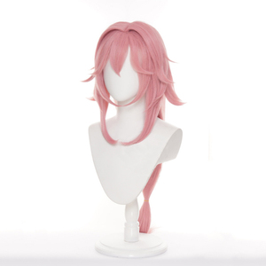 <span class=keywords><strong>Peluca</strong></span> de Cosplay de <span class=keywords><strong>Yae</strong></span> <span class=keywords><strong>Miko</strong></span> de Genshin Impact, Sintética, Resistente al Calor, de 80 cm, Color Rosa, para Mujer, Ainizi - Product Image 5