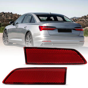 Réflecteur de pare-chocs arrière Audi A6 C8 2019-2024, feu de signalisation latéral intérieur, lentille LED rouge de forme plate - Product Image 1