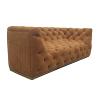 Nouveau canapé tufté de canapé de bouton de velours bleu de conception pour le canapé sectionnel de salon