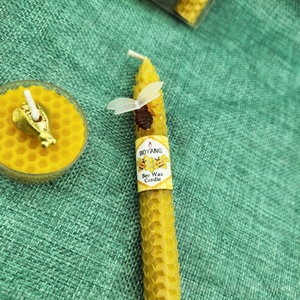 <span class=keywords><strong>Bougie</strong></span> artisanale en cire d'abeille naturelle, cire de nid d'abeille, écologique, à combustion propre, vente en gros pour les boutiques de cadeaux - Product Image 4
