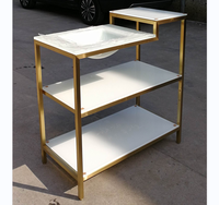Console d'affichage Art Déco Design Étagère Variable Hauteur Réglable Design Modulaire Bureau Multifonction Table de Luxe Dorée
