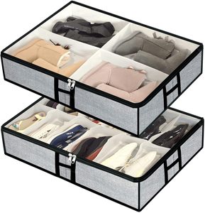 Black Under Bed Shoe Storage Organizer Durable Tear-Resistant Baby Toy Storage Bag OEM Support