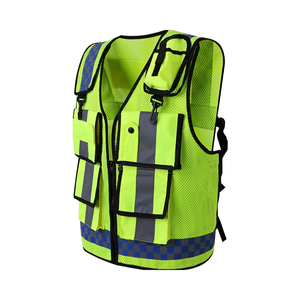 เสื้อกั๊กนิรภัยสะท้อนแสงแบบปรับแต่งได้สำหรับงานกลางแจ้ง สีสันหลากหลาย เหมาะสำหรับไซต์ก่อสร้าง มีกระเป๋าหลายช่อง - Product Image 2