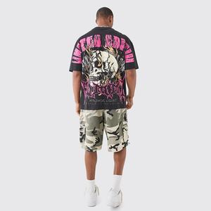 เสื้อยืดคอตตอนวินเทจพิมพ์โลโก้ตามสั่ง สไตล์ฮิปฮอป ทรงโอเวอร์ไซส์ คอเสื้อยาวพิเศษ ลายกราฟิกโกธิคด้านหลัง - Product Image 2