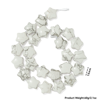 Perles étoiles en pierres précieuses authentiques de 15 mm, forme étoile bombée, assortiment de perles en pierres naturelles pour la fabrication de bijoux : Quartz Fraise, Œil de Tigre, Howlite