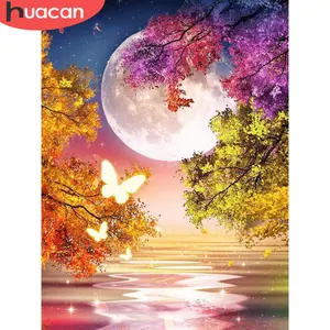 HUACAN 5D DIY Diamant malerei Landschaft Mosaik Mond Stickerei Kunst Kits Schmetterling Voll bohrer Kreuz stich Haus Dekoration