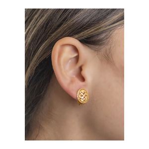 ต่างหูทองคำโรสโกลด์ 22 กะรัต ดีไซน์ผีเสื้อประดับเพชรและเพทาย ทอง 14K/18K สำหรับงานแต่งงานและงานหมั้น รุ่น Trendy - Product Image 1