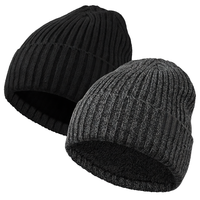 Bonnet tricoté unisexe réversible personnalisé en acrylique, couleur unie, broderie 3D, mode hiver adulte, idéal pour le voyage