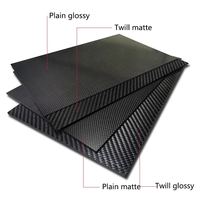 Lembaran/Pelat Serat Karbon 3K Grosir 1mm 2mm 3mm 5mm Papan Serat Karbon CNC Ukuran Kustom Twill Matte untuk Drone Robot OEM