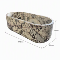 Baignoire ovale autoportante en marbre Xiangxuemei Spider Web, sur mesure, noir et blanc, luxe, pour salle de bain, spa, hôtel