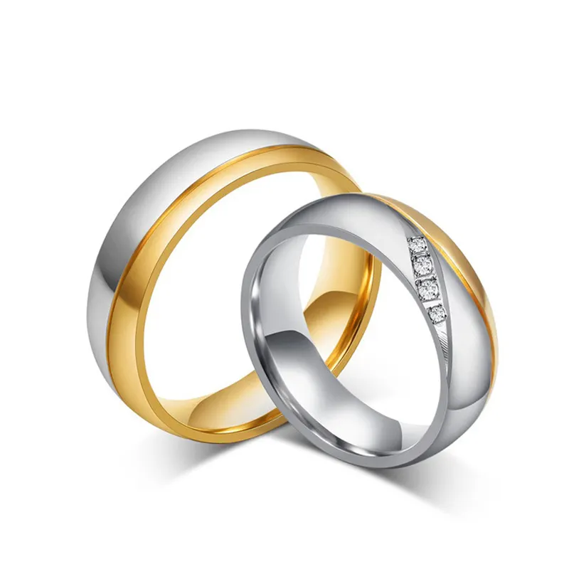 2023 Couple Rings Micro-Set Ring Fashion Titanium Steel Ring Wholesale room gold Custom