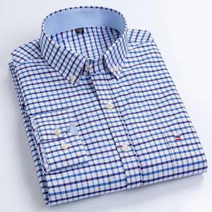 Người Đàn Ông Mới Của Oxford Giản Dị Áo Sơ Mi 100% Cotton Dài Tay Người Đàn Ông Của Áo Sơ Mi Bán Buôn Kẻ Sọc Hoa Áo Sơ Mi - Product Image 5