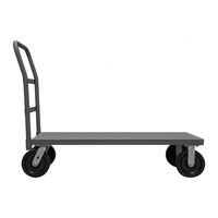 Chariot à outils industriel OEM robuste à grande plateforme, cadre métallique à barre simple, quatre roues en PU, capacité de 1000 kg
