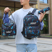 Sac à dos scolaire 3 pièces grande capacité 2026 avec sac isotherme et trousse décontractée, durable et résistant à l'eau
