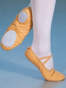 New Arrival Girls 'Soft Balletts chuhe Einfarbige Leinwand Zeitgenössische und rutsch feste Gesellschaft stanz wohnungen Soft Soled Slip-On Design - Product Image 2