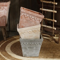 Extra Large Nordic Roman Carré Céramique Citron Bonheur Arbre Magnésium Boue Pot de Fleur Dentelle Jardin Maison Pépinière