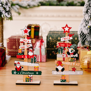 2025 <b>Christmas</b> Table Decoration Wish You Merry <b>Christmas</b> Letter Wooden Plate Elderly Snowman Dwarf Elderly Wooden Decoration - Product Image 3