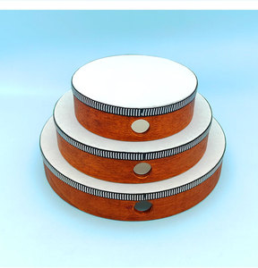 Wholesale Orff Percussion <b>Instrument</b> Hand Drum Tambourine Walnut Color 10 Inch <b>Musical</b> Toy - Product Image 1