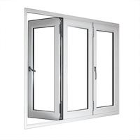 Ventanas abatibles de aluminio de alta calidad con rotura de puente térmico para villa