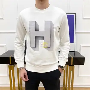 Sublimazione bianco cotone sportivo maglione di lusso con etichette accessori da uomo abbigliamento Casual allenamento felpe con Zip