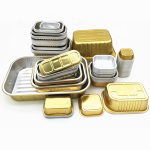 180ml có thể tái chế vàng dùng một lần cấp thực phẩm Takeaway bột giấy vuông đúc PP nhôm lá bánh <span class=keywords><strong>container</strong></span> với nắp lá - Product Image 6