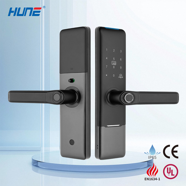 HUNE Anti-theft Cold-resistant Digital Smart NFC Card WiFi Touchscreen Durable Keyless Wood Door Smart Lock Family Security IP66