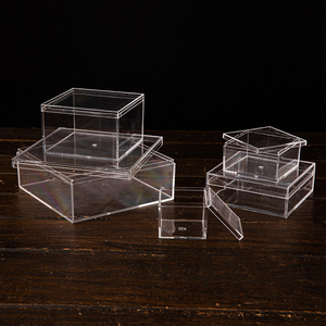Ensemble de boîtes de rangement transparentes en acrylique DSF87, organiseurs carrés transparents pour la maison et le bureau, boîte cube en acrylique - Product Image 3