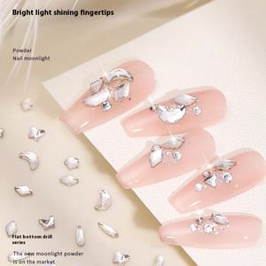 K9เพชรพลอยเทียมเพชรขายส่ง1440ทำเล็บสีขาวแฟลตด้านล่างรูปทรงพิเศษหยดน้ำขนาดเล็กเครื่องประดับโปร่งใสรูปหัวใจ - Product Image 3