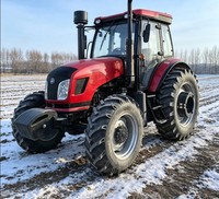 Traktor pertanian LTD1404-6 4WD 140HP, jarak bebas tanah minimum 420mm, diferensial penguncian mekanis, dengan kabin, peralatan pertanian