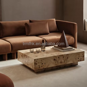 Mesa de Centro Minimalista para el Hogar, Cuadrada, de Madera de Álamo, para la Sala - Product Image 1