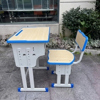 Meubles scolaires modernes, ensemble bureau et chaise pour étudiants, structure en métal, table d'étude réglable en hauteur, chaise pour salle de classe